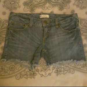 Free People distressed jean shorts